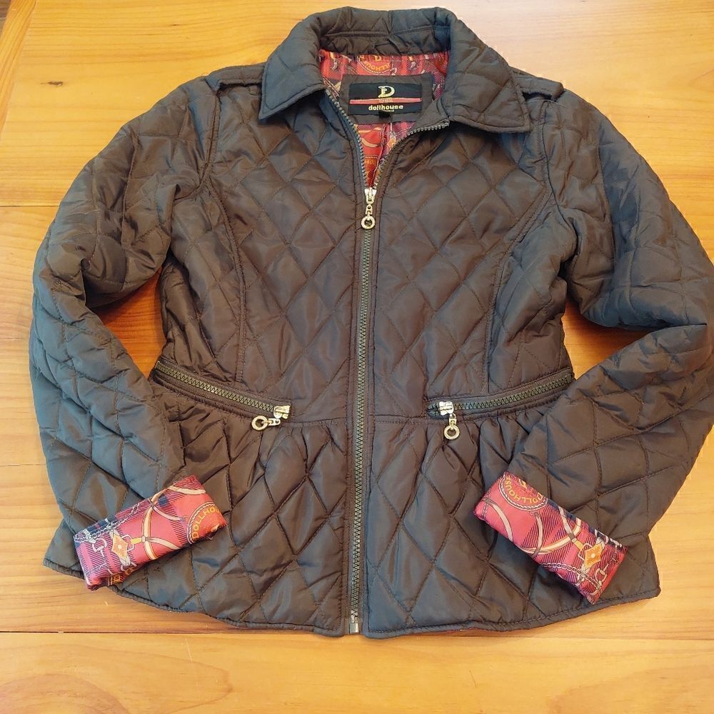 Dollhouse girls jacket size M dark green